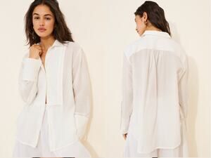 NUULY Citizens of Humanity Polina Silk Blend Button Down Shirt | Size M